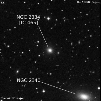 NGC 2334 - галактика. Описание NGC 2334:, Галактика в созвездии Рысь