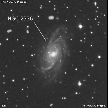 NGC 2336 - спиральная галактика с баром. Описание NGC 2336:, Галактика в созвездии Жираф