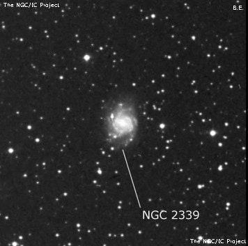 NGC 2339 - спиральная галактика с баром. Описание NGC 2339:, Галактика в созвездии Близнецы