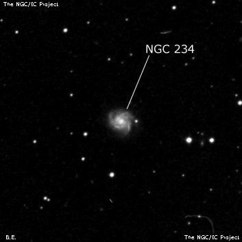 NGC 234 - спиральная галактика с баром. Описание NGC 234:, Галактика в созвездии Рыбы