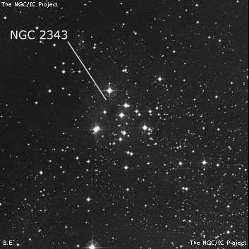 NGC 2343 - рассеянное скопление звёзд. Описание NGC 2343:, Рассеянное скопление в созвездии Единорог
