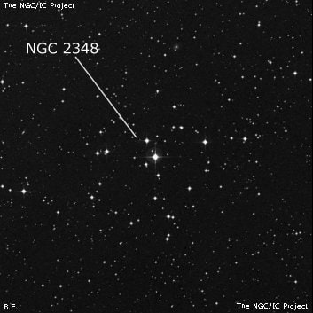 NGC 2348 - рассеянное скопление звёзд. Описание NGC 2348:, Рассеянное скопление в созвездии Летучая Рыба