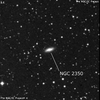 NGC 2350 - линзовидная галактика. Описание NGC 2350:, Галактика в созвездии Малый Пес