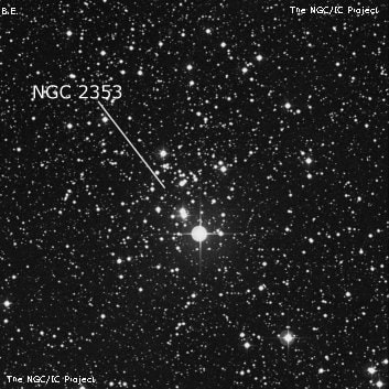 NGC 2353 - рассеянное скопление звёзд. Описание NGC 2353:, Рассеянное скопление в созвездии Единорог