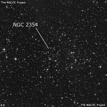 NGC 2354 - рассеянное скопление звёзд. Описание NGC 2354:, Рассеянное скопление в созвездии Большой Пес