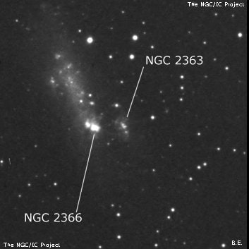 NGC 2363 - H 2 -регион или часть галактики. Описание NGC 2363:, Галактика в созвездии Жираф