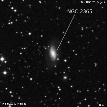 NGC 2365 - спиральная галактика с баром. Описание NGC 2365:, Галактика в созвездии Близнецы