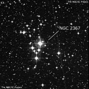 NGC 2367 - рассеянное скопление звёзд. Описание NGC 2367:, Рассеянное скопление в созвездии Большой Пес