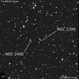 NGC 2399 - три звезды. Описание NGC 2399:, Объект глубокого космоса в созвездии Малый Пес