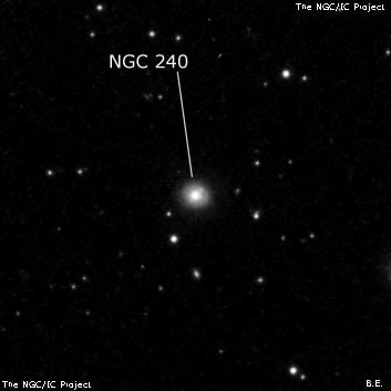 NGC 240 - линзовидная галактика. Описание NGC 240:, Галактика в созвездии Рыбы