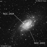 NGC 2404 - H 2 -регион или часть галактики. Описание NGC 2404:, Область H II в созвездии Жираф