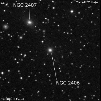 NGC 2406 - галактика. Описание NGC 2406:, Галактика в созвездии Близнецы