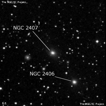 NGC 2407 - галактика. Описание NGC 2407:, Галактика в созвездии Близнецы