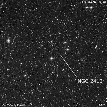 NGC 2413 - группа звёзд. Описание NGC 2413:, Рассеянное скопление в созвездии Корма