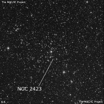 NGC 2423 - рассеянное скопление звёзд. Описание NGC 2423:, Рассеянное скопление в созвездии Корма