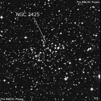 NGC 2425 - рассеянное скопление звёзд. Описание NGC 2425:, Рассеянное скопление в созвездии Корма