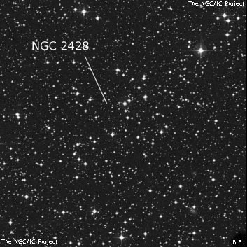 NGC 2428 - рассеянное скопление звёзд. Описание NGC 2428:, Рассеянное скопление в созвездии Корма
