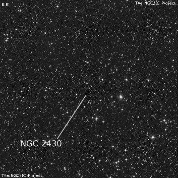 NGC 2430 - группа звёзд. Описание NGC 2430:, Рассеянное скопление в созвездии Корма