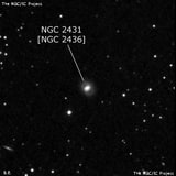 NGC 2431 - спиральная галактика с баром. Описание NGC 2431:, Объект глубокого космоса в созвездии Рысь