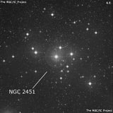 NGC 2451 - рассеянное скопление звёзд. Описание NGC 2451:, Рассеянное скопление в созвездии Корма