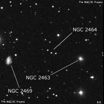 NGC 2464 - три звезды. Описание NGC 2464:, Объект глубокого космоса в созвездии Рысь