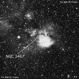 NGC 2467 - туманность. Описание NGC 2467:, Комплекс туманностей в созвездии Корма