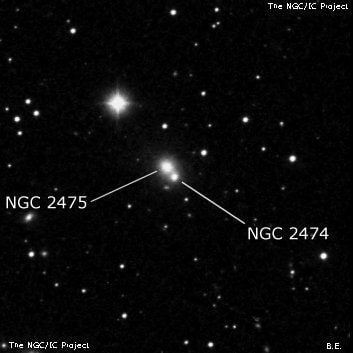 NGC 2474 - эллиптическая галактика. Описание NGC 2474:, Галактика в созвездии Рысь