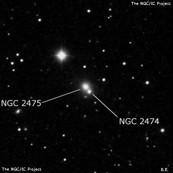 NGC 2475 - эллиптическая галактика. Описание NGC 2475:, Галактика в созвездии Рысь