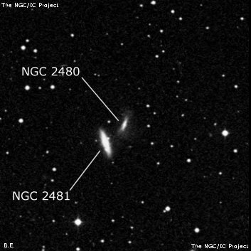 NGC 2480 - спиральная галактика с баром. Описание NGC 2480:, Галактика в созвездии Близнецы