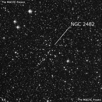 NGC 2482 - рассеянное скопление звёзд. Описание NGC 2482:, Рассеянное скопление в созвездии Корма