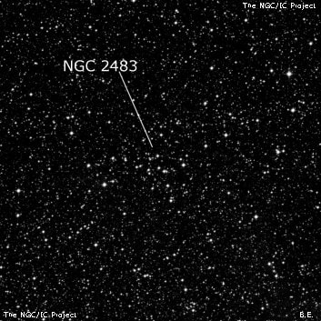 NGC 2483 - рассеянное скопление звёзд. Описание NGC 2483:, Рассеянное скопление в созвездии Корма