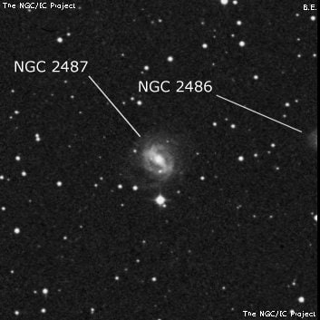 NGC 2487 - спиральная галактика с баром. Описание NGC 2487:, Галактика в созвездии Близнецы