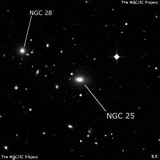 NGC 25 - спиральная галактика с баром. Описание NGC 25:, Галактика в созвездии Феникс