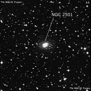 NGC 2501 - линзовидная галактика. Описание NGC 2501:, Галактика в созвездии Корма