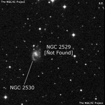 NGC 2529 - по указанным Генри Дрейером координатам, объект повторно не найден; . Описание NGC 2529:, Объект глубокого космоса в созвездии Рак