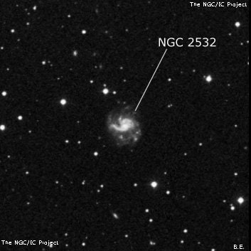 NGC 2532 - спиральная галактика с баром. Описание NGC 2532:, Галактика в созвездии Рысь