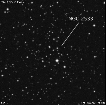 NGC 2533 - рассеянное скопление звёзд. Описание NGC 2533:, Рассеянное скопление в созвездии Корма
