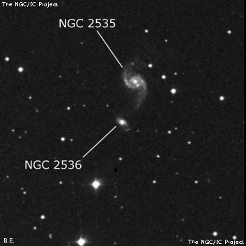 NGC 2536 - спиральная галактика с баром. Описание NGC 2536:, Галактика в созвездии Рак