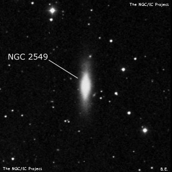 NGC 2549 - линзовидная галактика. Описание NGC 2549:, Галактика в созвездии Рысь