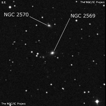 NGC 2569 - галактика. Описание NGC 2569:, Галактика в созвездии Рак