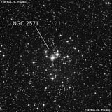 NGC 2571 - рассеянное скопление звёзд. Описание NGC 2571:, Рассеянное скопление в созвездии Корма