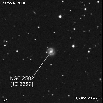 NGC 2582 - спиральная галактика с баром. Описание NGC 2582:, Галактика в созвездии Рак