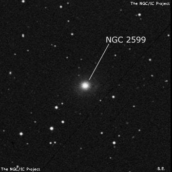 NGC 2599 - спиральная галактика. Описание NGC 2599:, Галактика в созвездии Рак