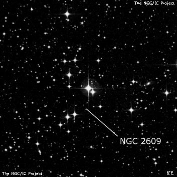 NGC 2609 - рассеянное скопление звёзд. Описание NGC 2609:, Рассеянное скопление в созвездии Киль