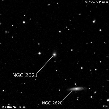 NGC 2621 - спиральная галактика. Описание NGC 2621:, Галактика в созвездии Рак