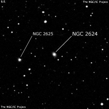 NGC 2624 - спиральная галактика. Описание NGC 2624:, Галактика в созвездии Рак