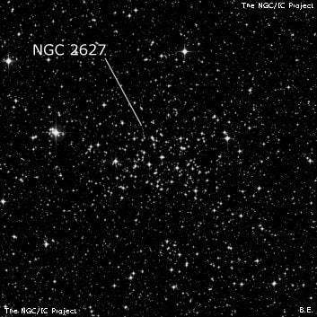 NGC 2627 - рассеянное скопление звёзд. Описание NGC 2627:, Рассеянное скопление в созвездии Компас