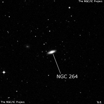 NGC 264 - линзовидная галактика. Описание NGC 264:, Галактика в созвездии Скульптор