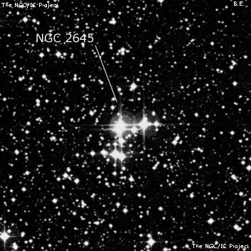 NGC 2645 - рассеянное скопление звёзд. Описание NGC 2645:, Рассеянное скопление в созвездии Паруса