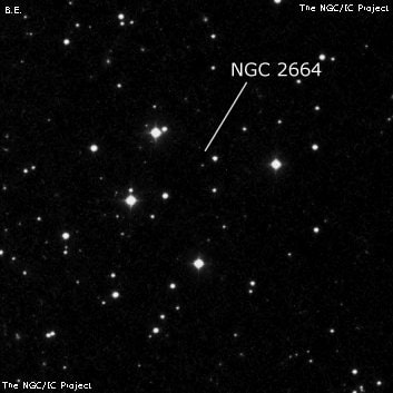 NGC 2664 - рассеянное скопление звёзд. Описание NGC 2664:, Рассеянное скопление в созвездии Рак